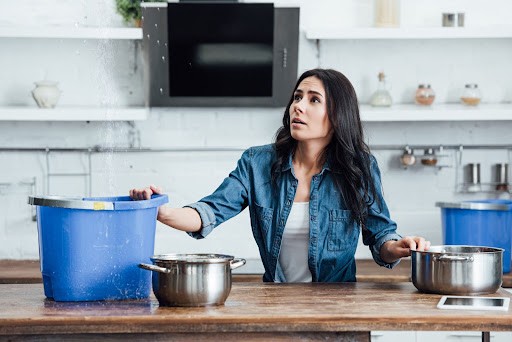 women with bucket