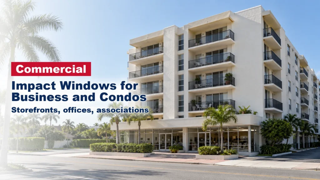 Six-story South Florida condo building with balconies and a ground-floor storefront