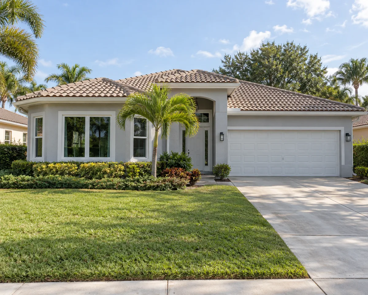 Home with white impact windows in Pembroke Pines, Florida