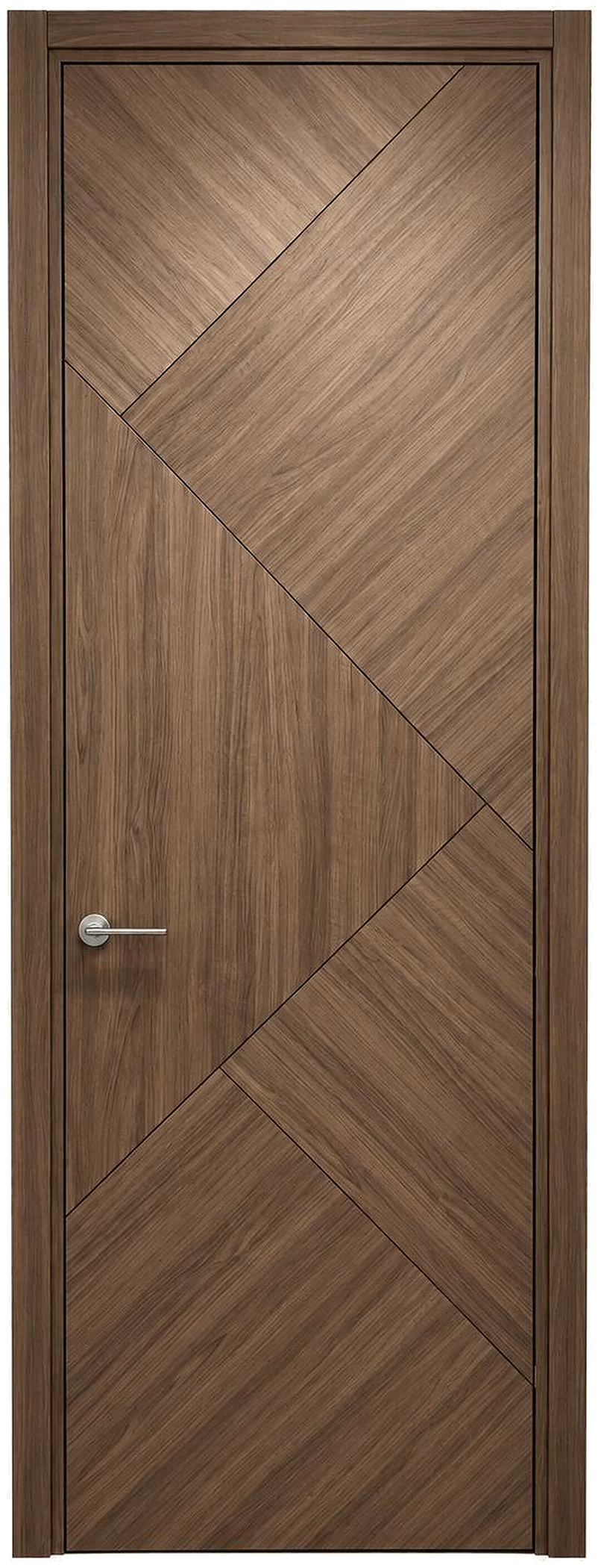 Geometric Warm Wood Tone Interior Door