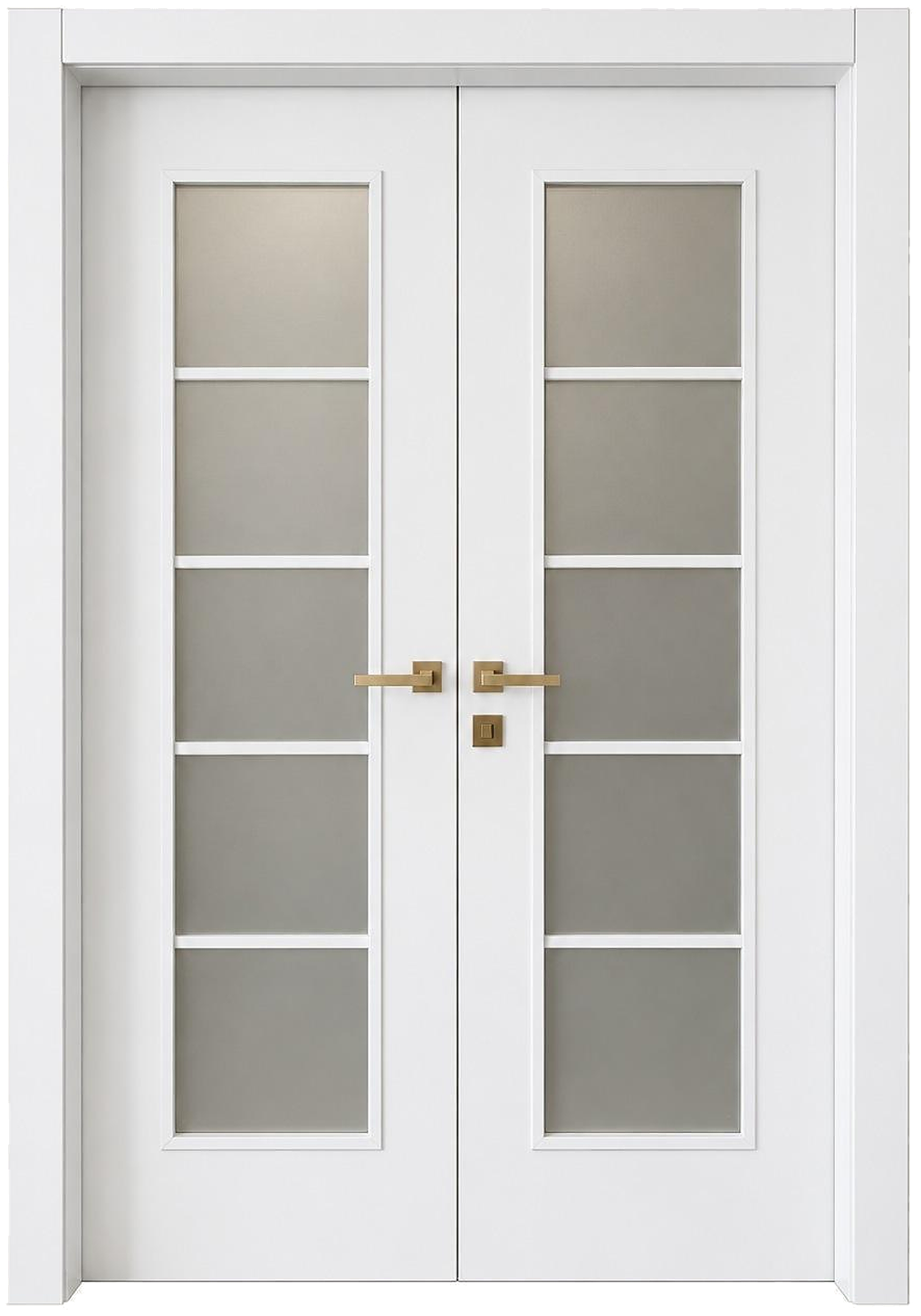 Glazed Double White Interior Door