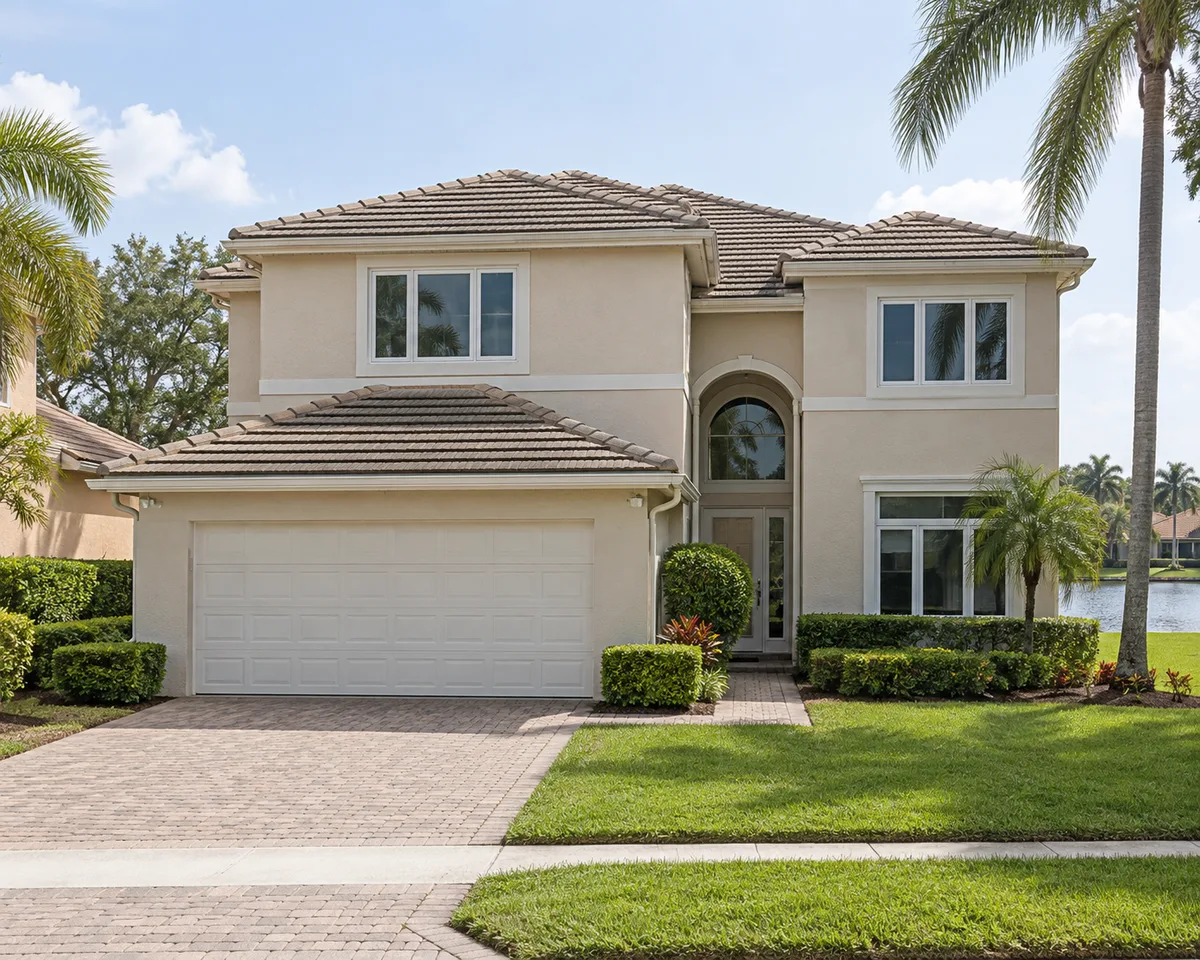 Home with white impact windows in Weston, Florida